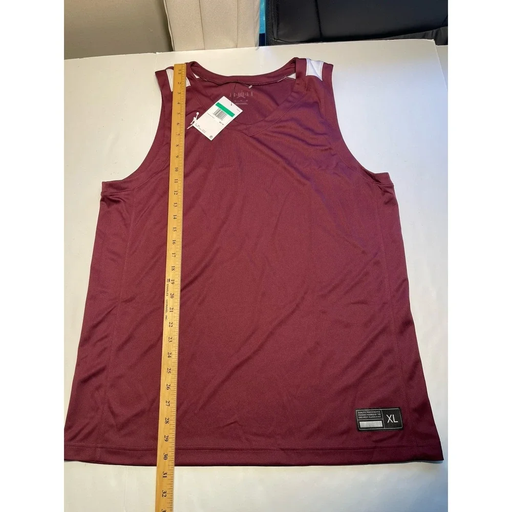 Nike Jordan Men's Dri-fit Basketball Practice Jersey Burgundy/white Size XL NWT